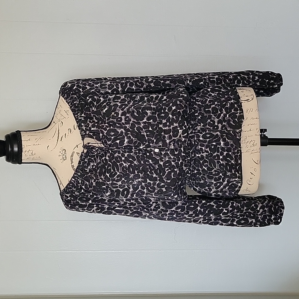 MICHAEL KORS Animal Print Scoop Neck Silk Blouse size medium
